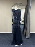 Js collections Evening Gown 12 Blue sequence