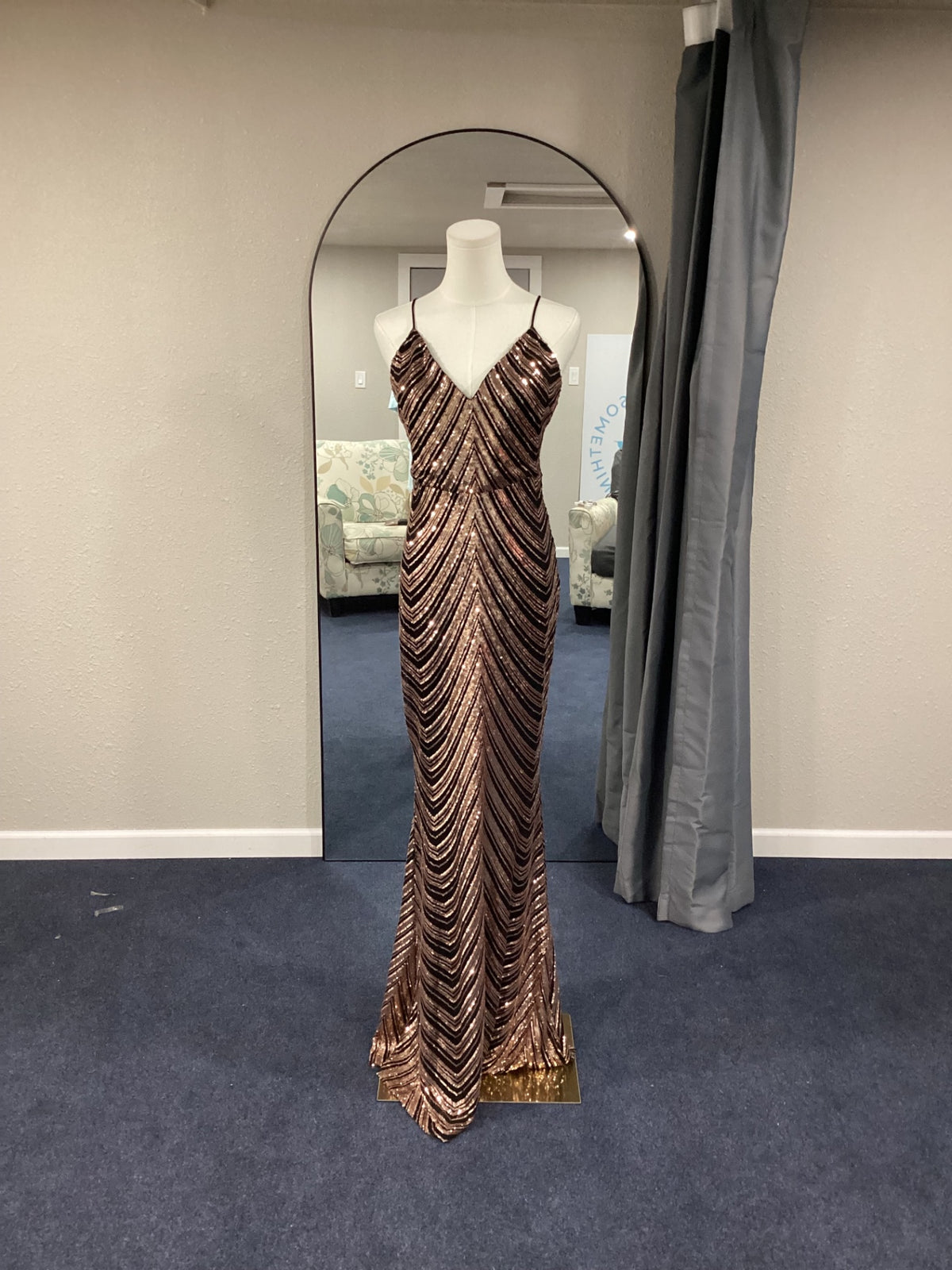 Evening Gown Large Gold and Black