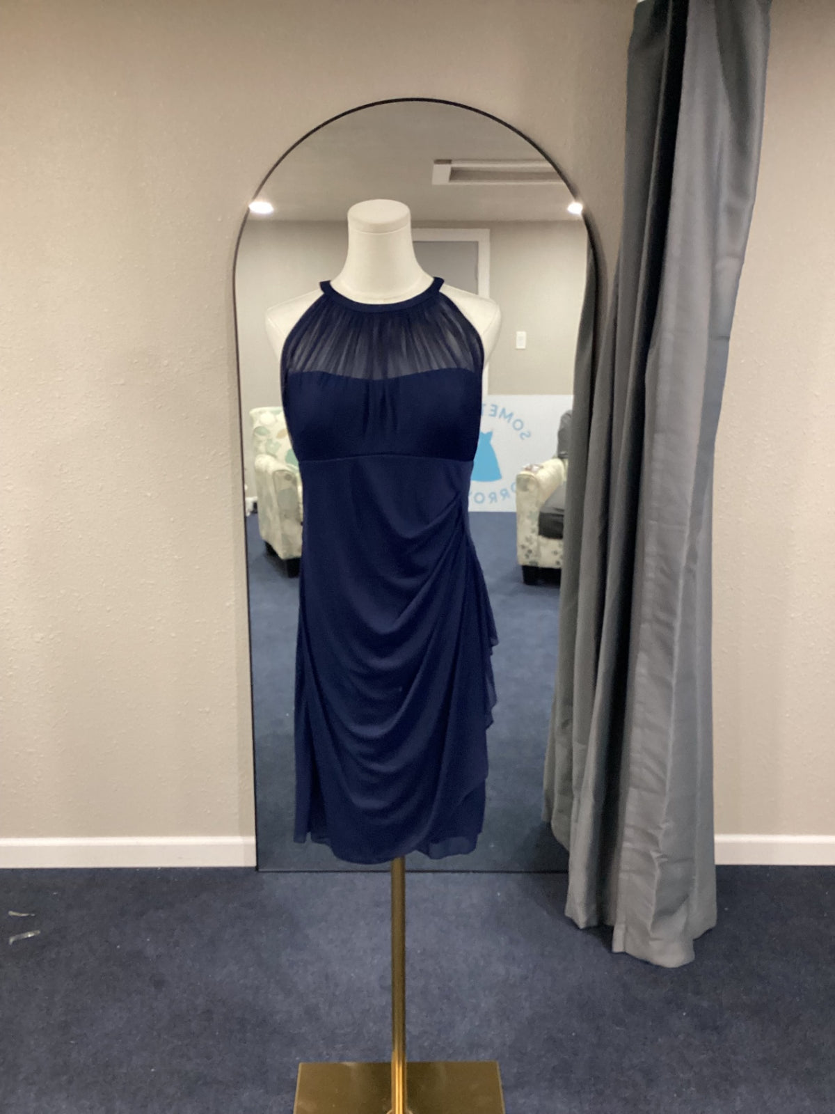 Davids bridal Evening Gown 8 Navy Blue