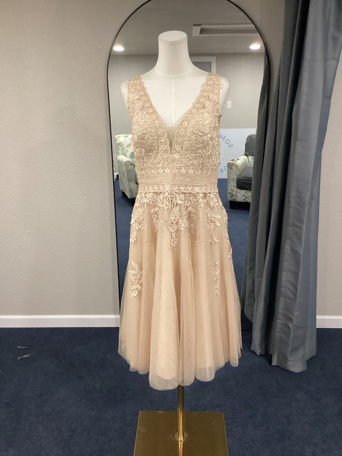 JJs House Evening Gown 14 Beige