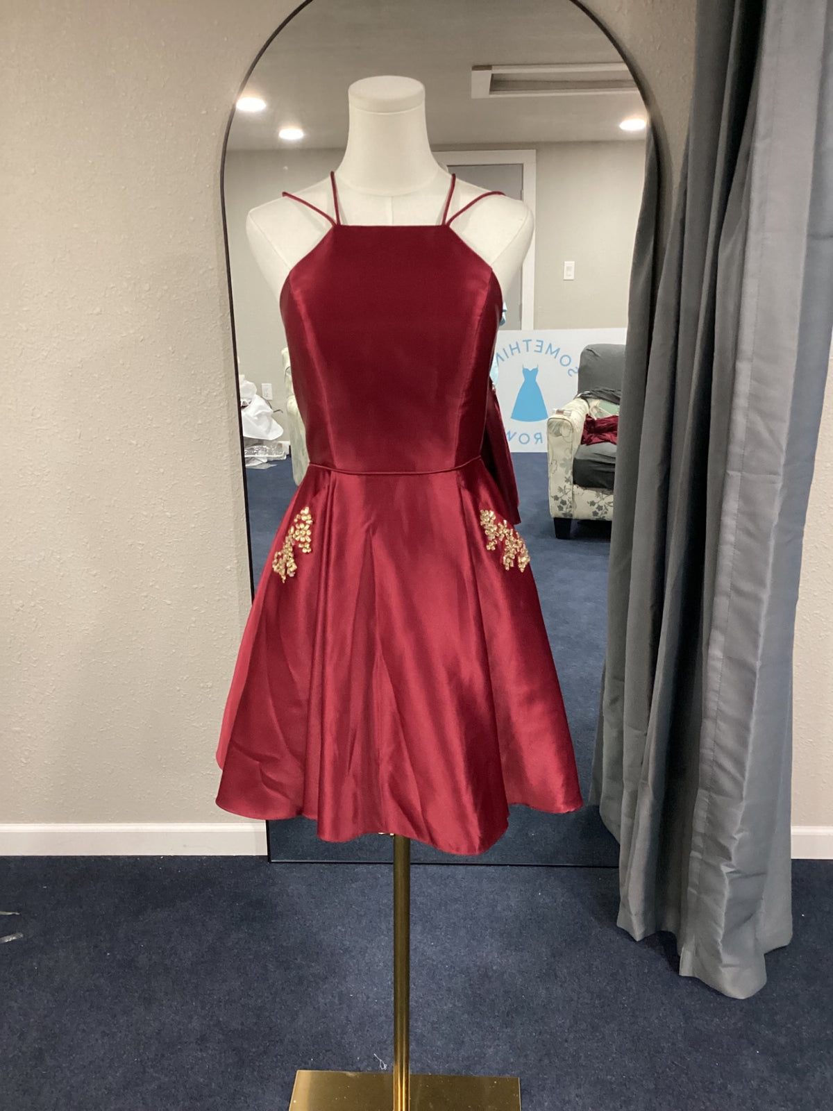 Blonde Evening Gown 3 Maroon