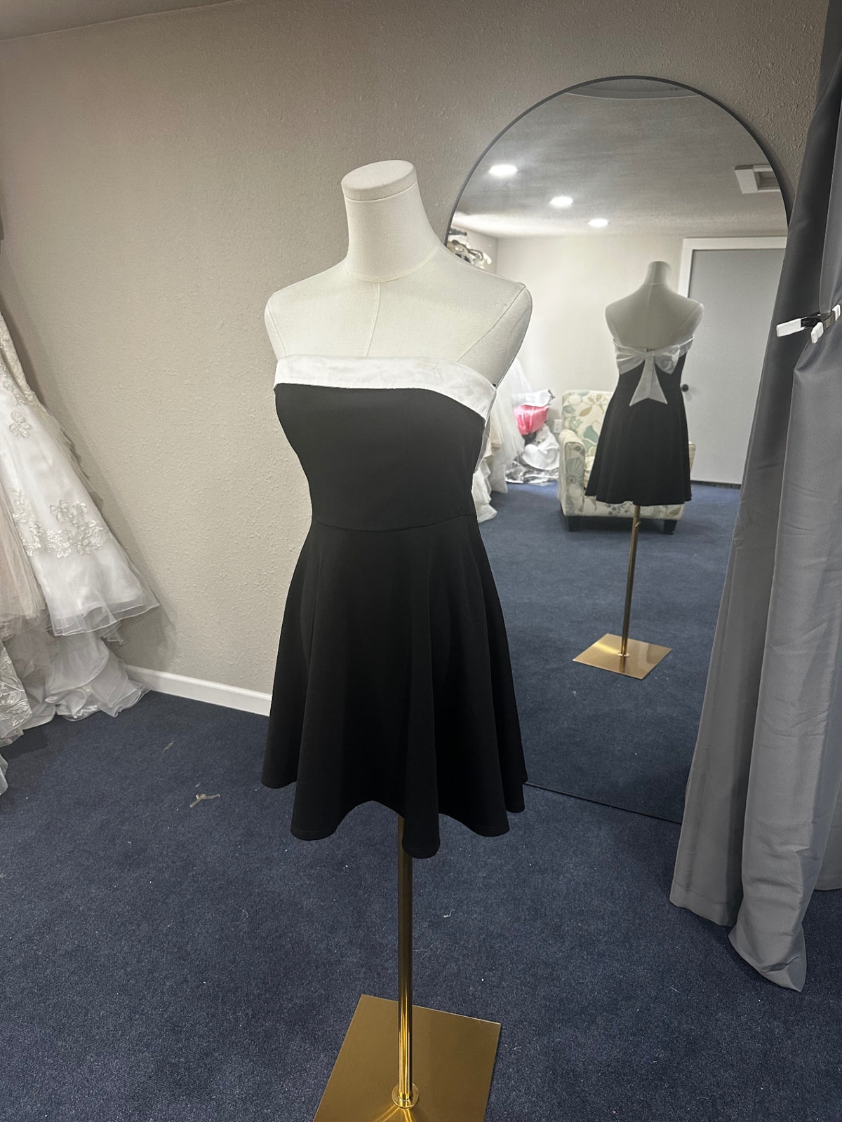 Short Evening Gown Small Black and White
