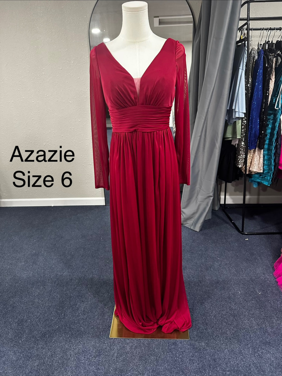 Azazie Size 6 Burgandy