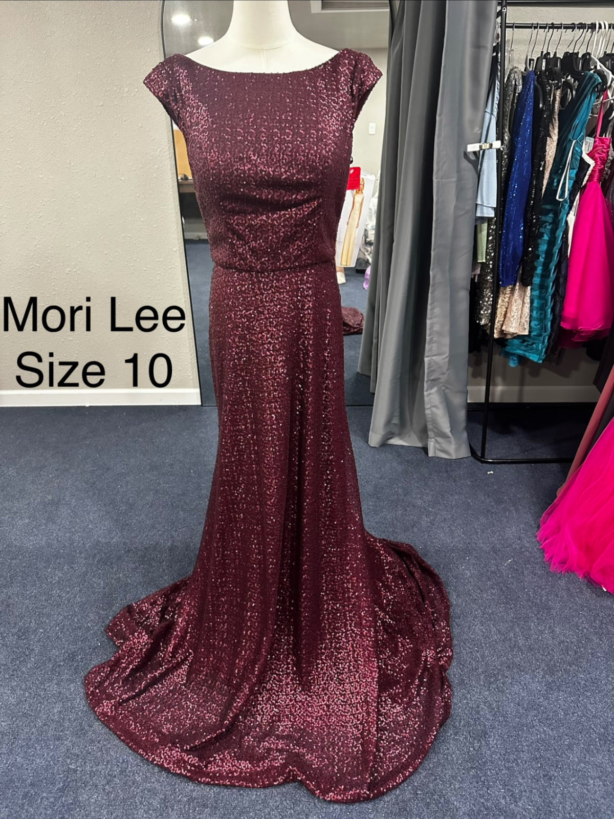 Mori Lee Size 10 Burgundy