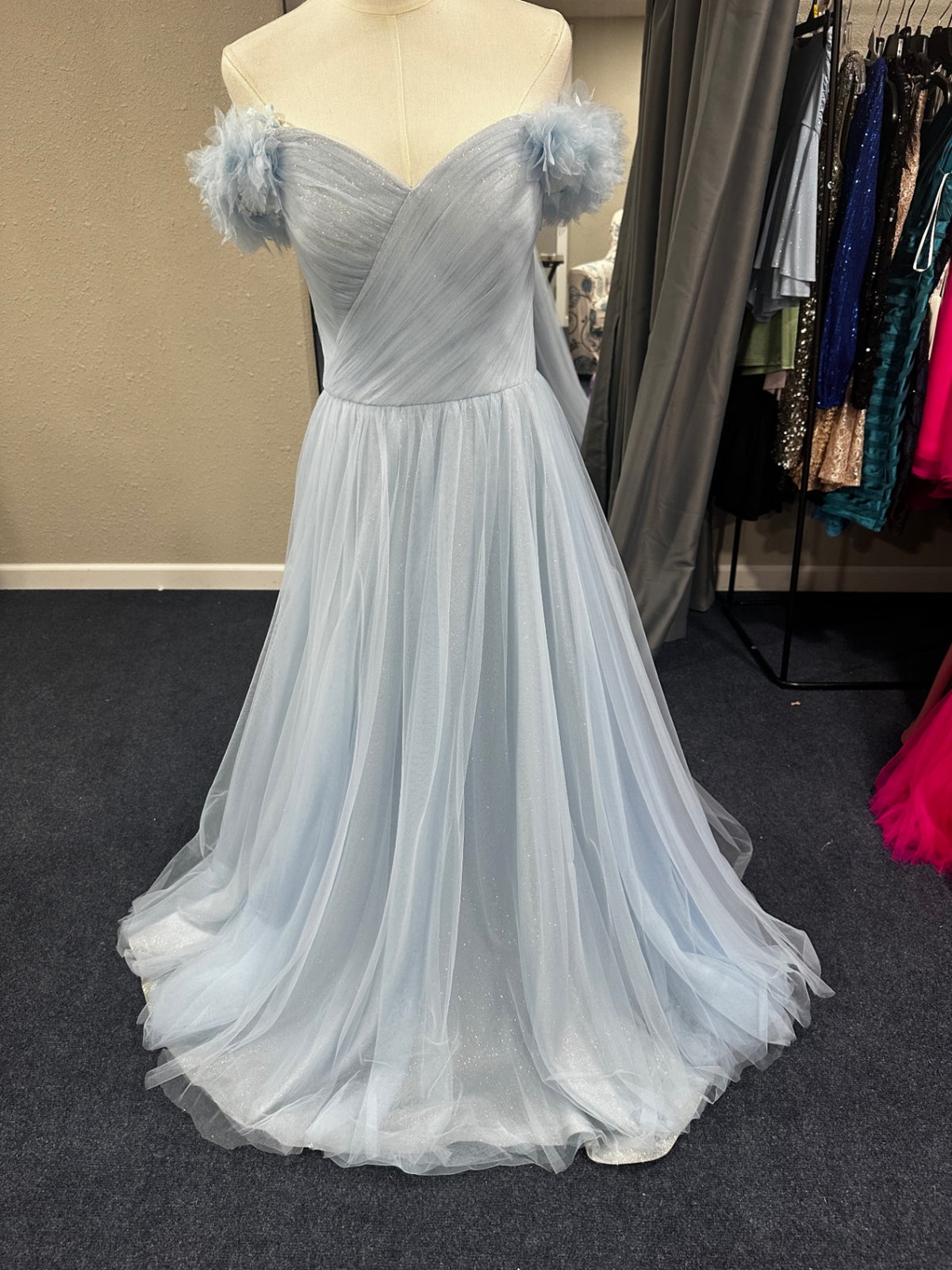 Cinderella divine Size 10 Light blue with sparkle underlay