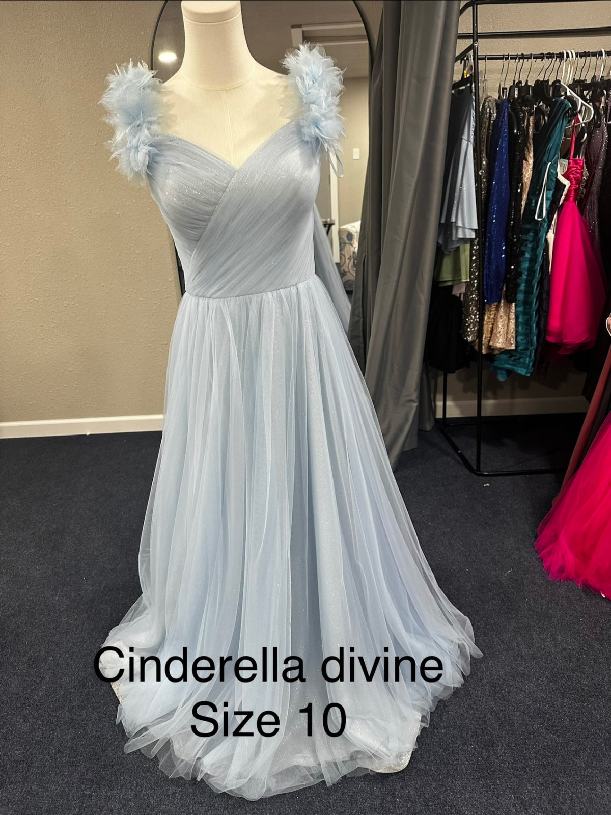 Cinderella divine Size 10 Light blue with sparkle underlay