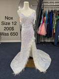 Nox Size 12 White with iridescent Sparkles