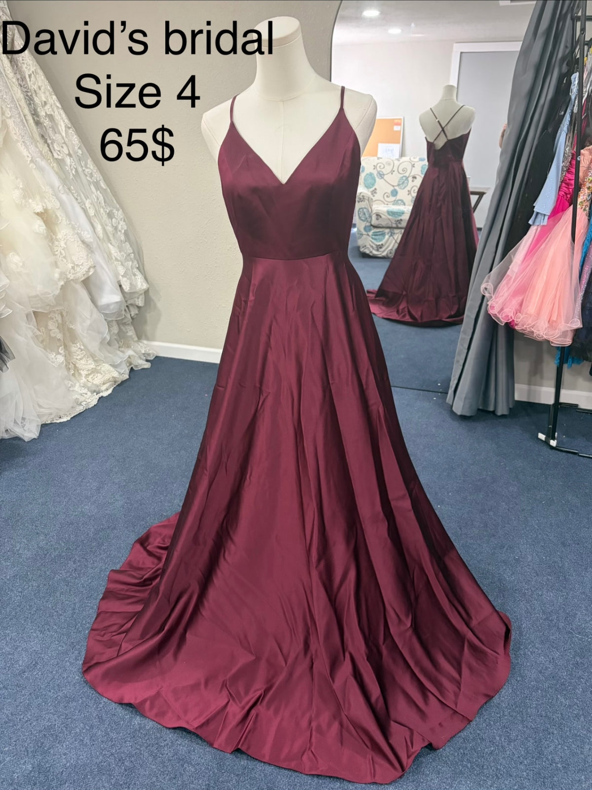 David's bridal Size 4 Burgundy