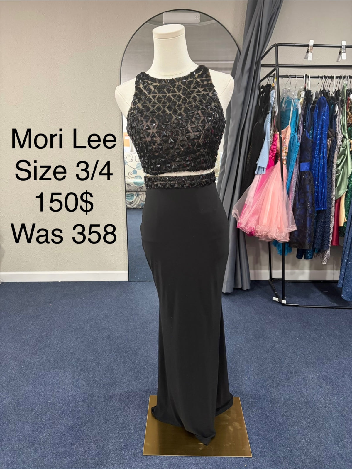 Mori Lee Size 3/4 Black